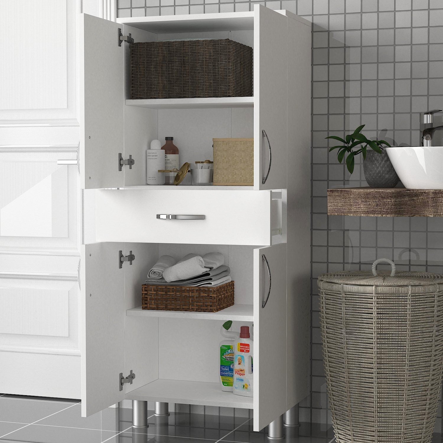 Armoire de toilette Arizona 4 Kapak - White