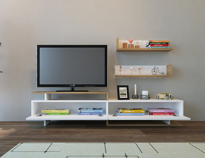 Unité de télévision Ayaz - White, Teak