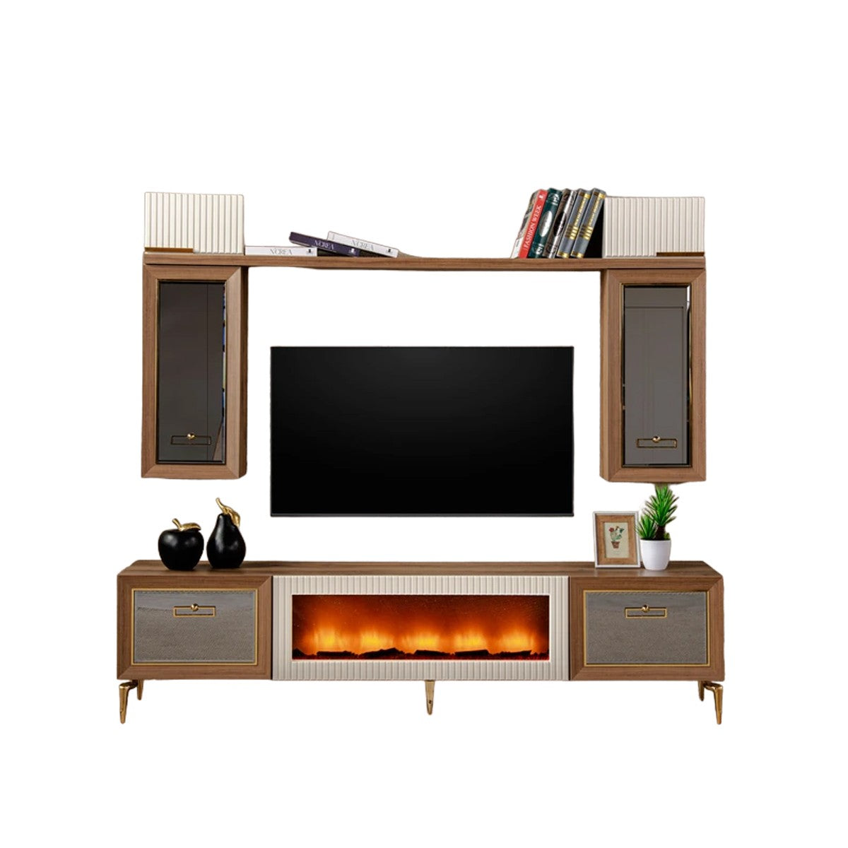 Asil Meuble Tv Avec Cheminée 220x45x190