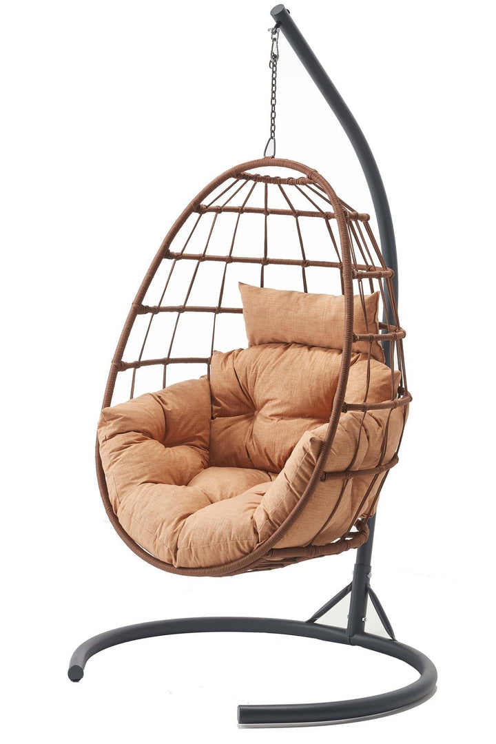 Chaise de balançoire unique de jardin Tavus - Cappucino, Coffee