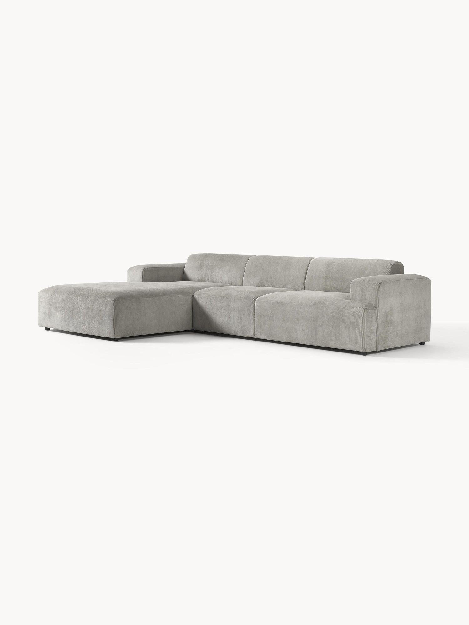 Canapé d'angle 4 places en velours côtelé Molly