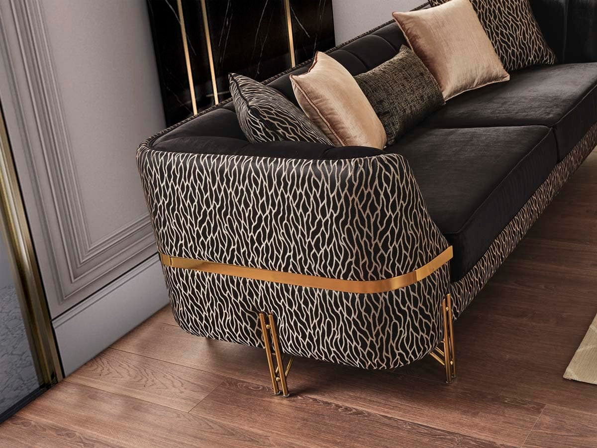 Calyon Canapé Noir 3 Places