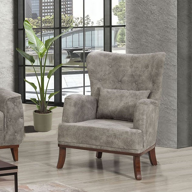 Fauteuil à oreilles Marta - Gray