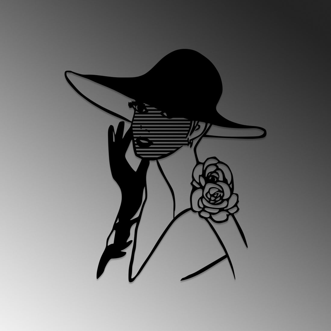 Accessoire mural en métal décoratif Striped Woman