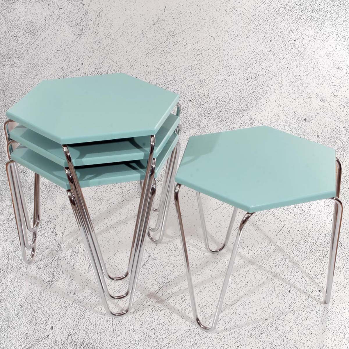 Piramit Table Gigognes Bleu Cyan