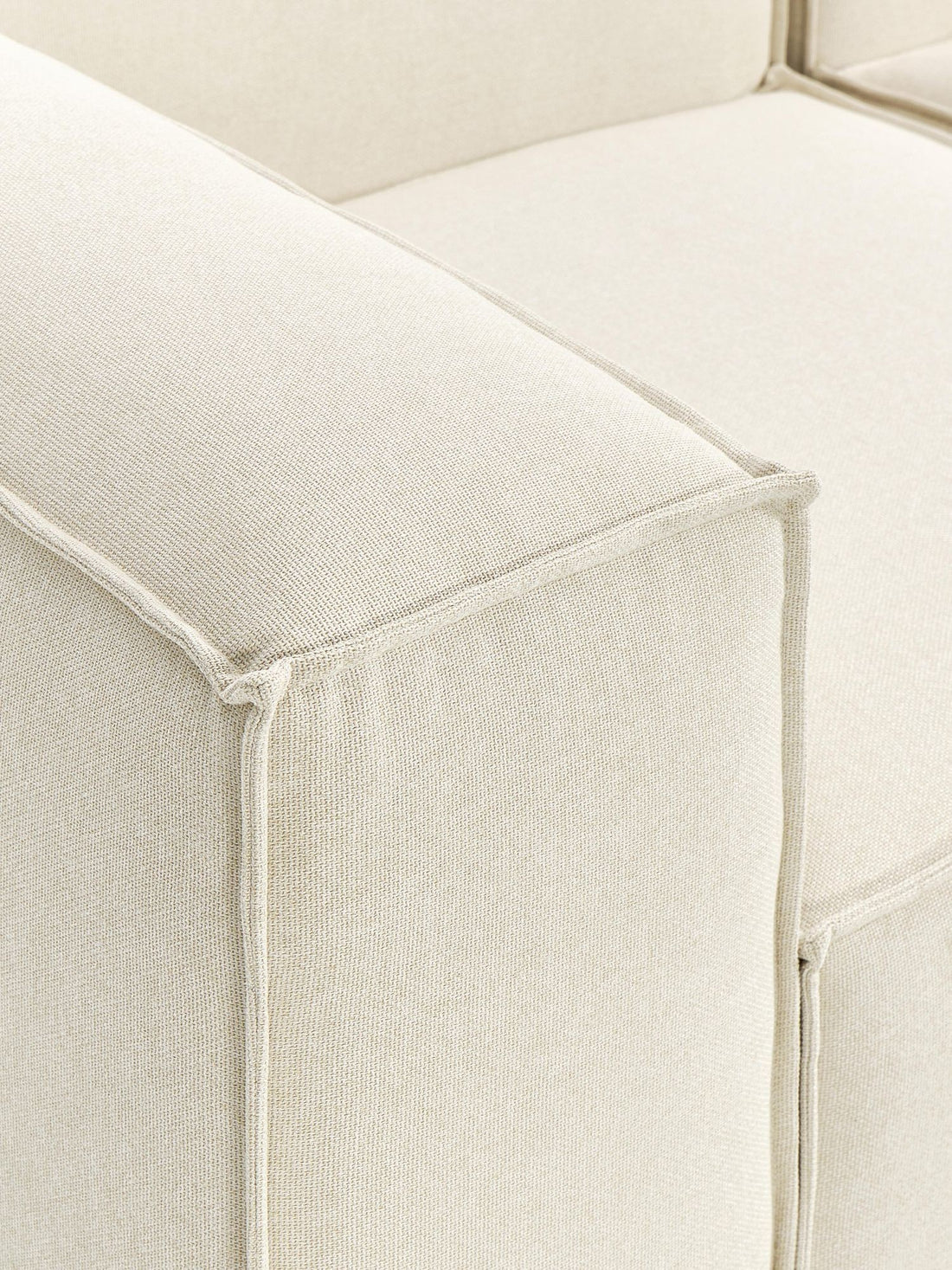 Canapé modulable 4 places en Lin avec pouf Frid