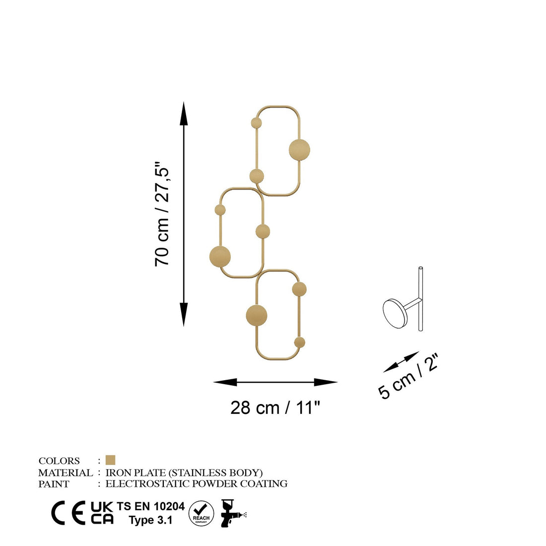 Crochet mural en métal Lizzard-A