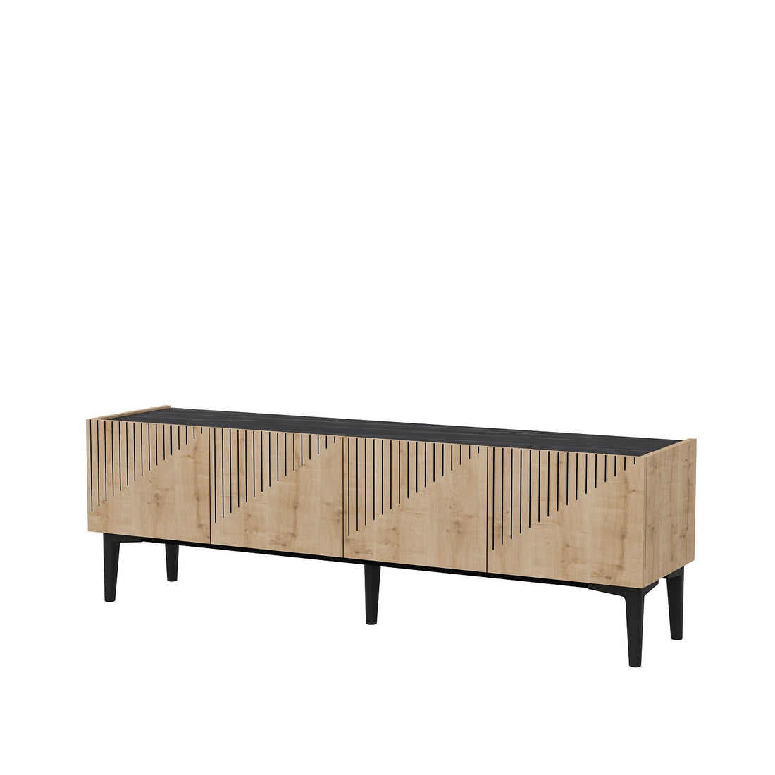 Meuble TV Draw - Sapphire Oak, Black Marble