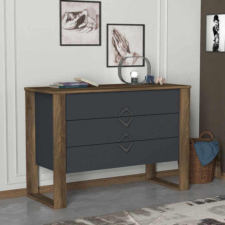 La commode Bumerang - Walnut, Anthracite