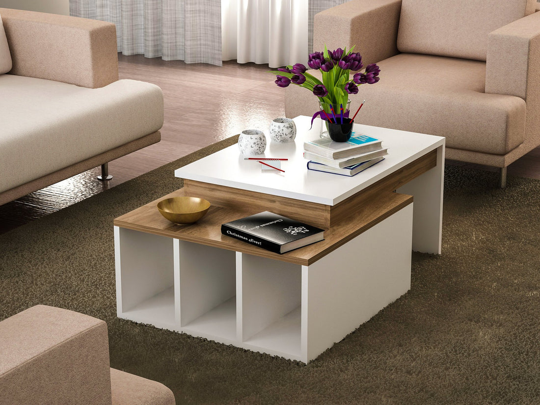 Table basse Kolarado - White, Wanut