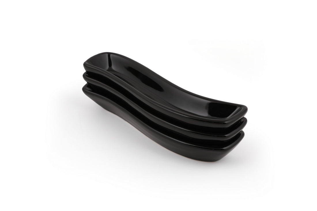 Plate Set (3 Pieces) Black Ivory Olive Pot 18 Cm 3 Pieces