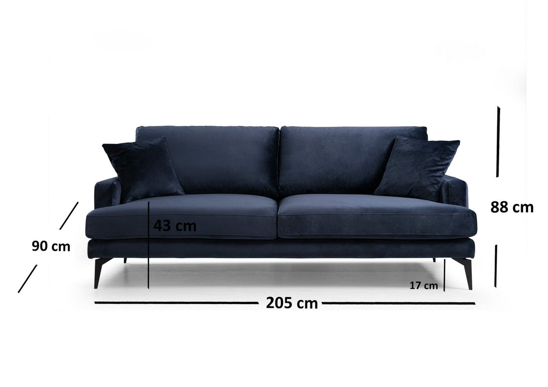 Canapé à 3 places Papira 3 Seater - Navy Blue