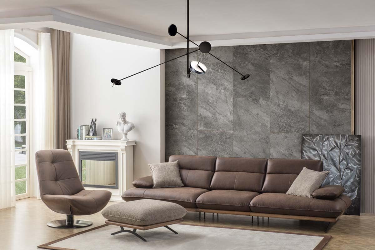 New York Pouf Marron Clair