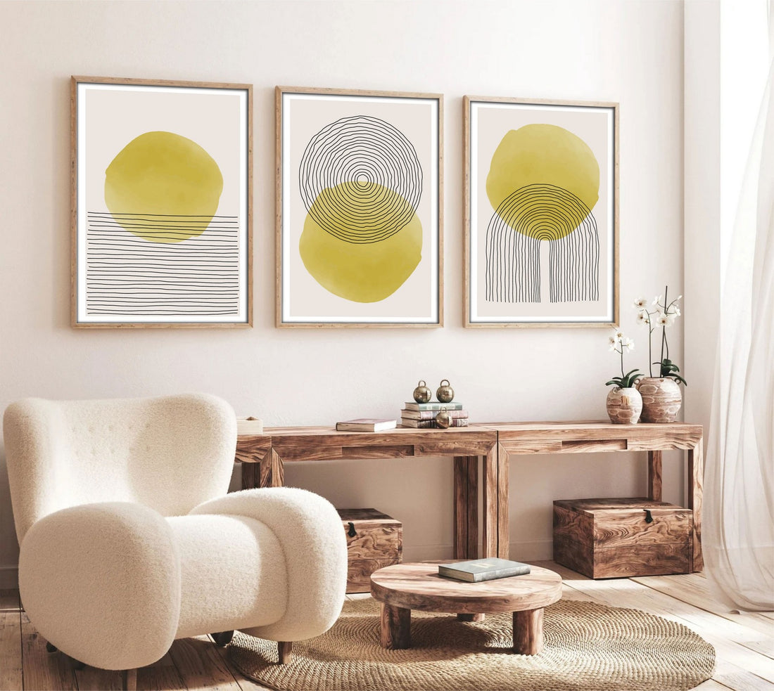 Peinture MDF encadrée décorative (3 pièces) Huhu144 - 50 x 70