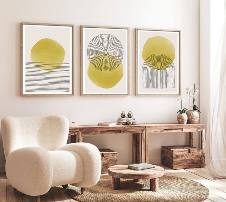 Peinture MDF encadrée décorative (3 pièces) Huhu144 - 50 x 70