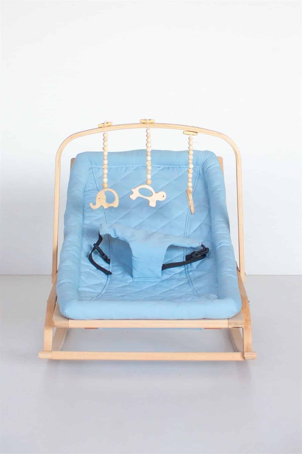 Transat bébé bois ajustable + Avec 3 jouet en bois