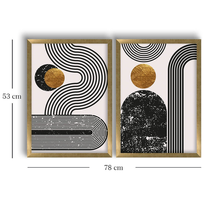 Peinture MDF encadrée décorative (2 pièces) 2P3853NISCT-015