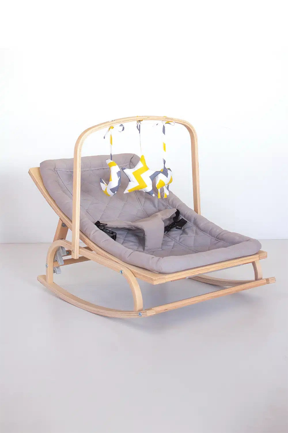 Transat bébé bois ajustable + Avec 3 douceur jouet en tissu