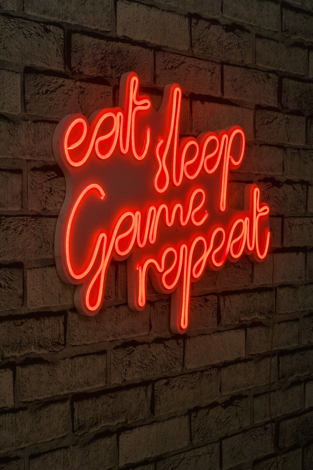 Éclairage LED en plastique décoratif eat sleep game repeat - red