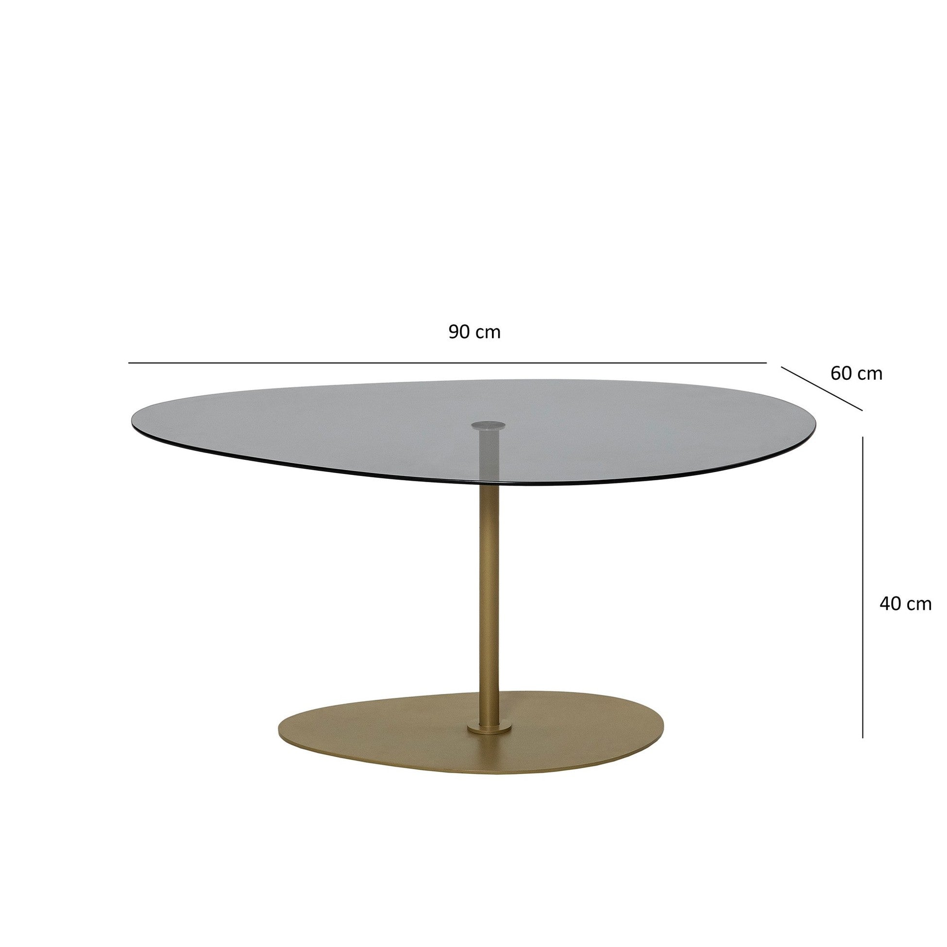 Table basse Porto - Dark Grey, Gold
