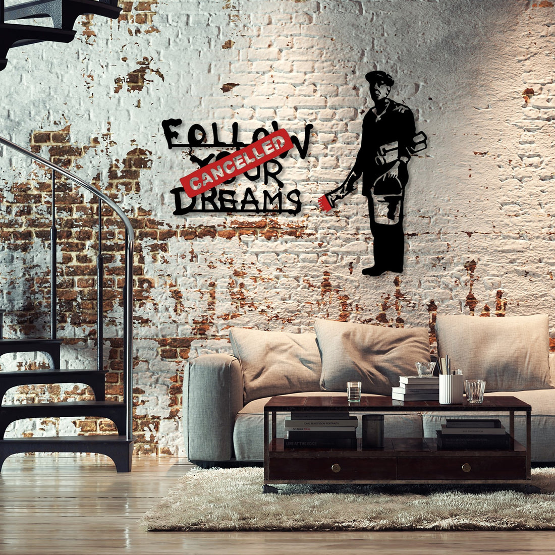 Accessoire mural en métal décoratif Banksy Metal 06