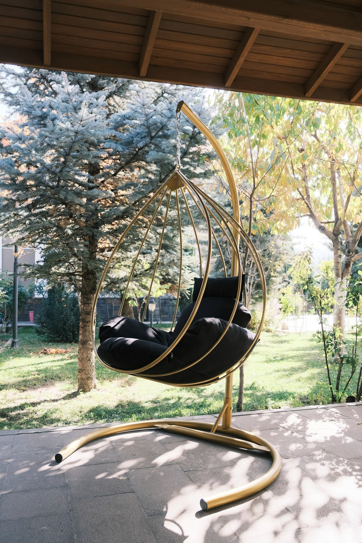 Chaise de balançoire unique de jardin Damla - Black