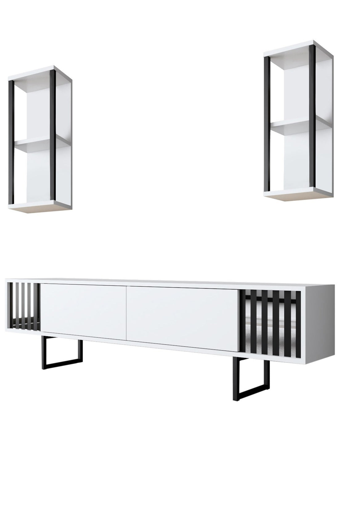 Ensemble de meubles de salon Chrome Line Set - White, Black