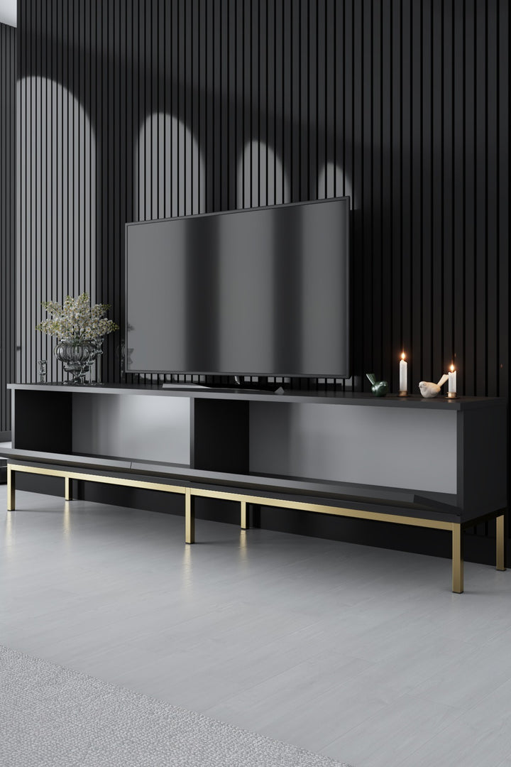 Meuble TV Lord - Anthracite, Gold