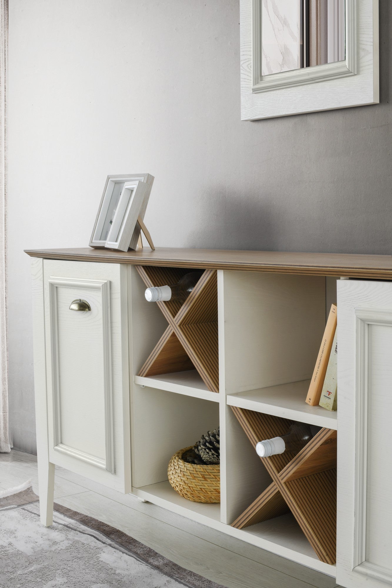 Console Rustic Console with Mirror