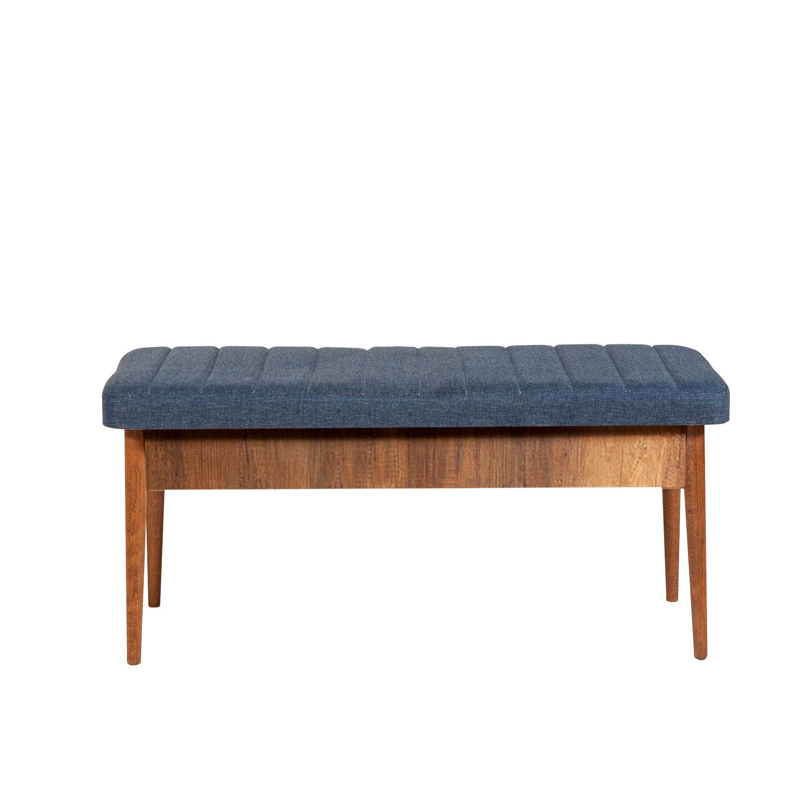 Table à manger extensible et jeu de chaises (5 pièces) Vina Walnut Dark Blue