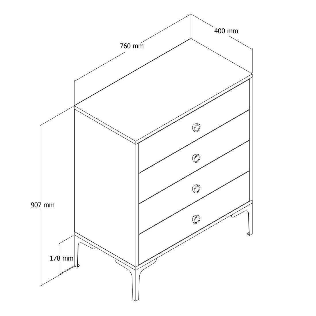 La commode Lizbon 541 - Walnut, Black