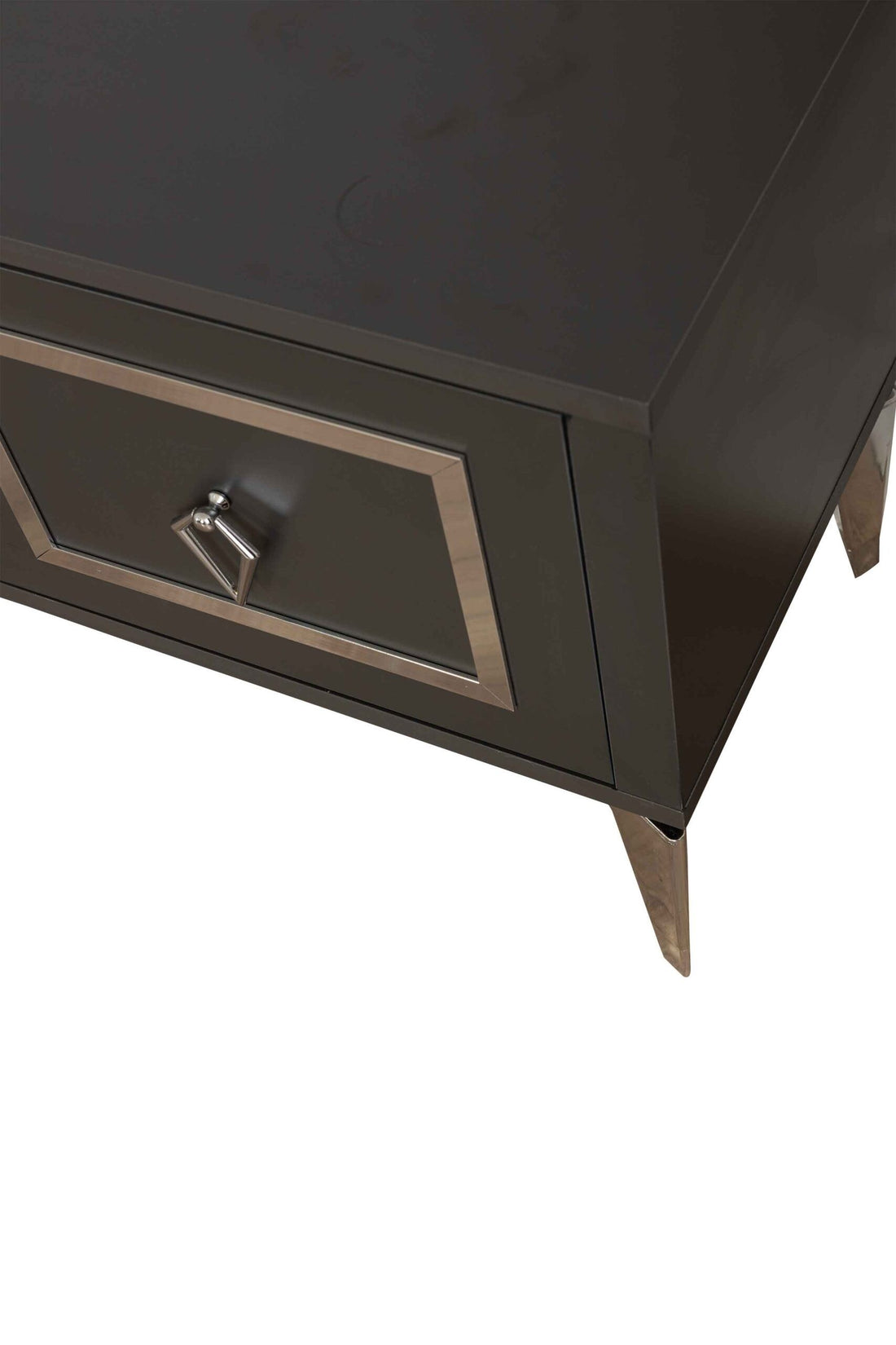 Milano Meuble TV Avec Cheminée Anthracite Chromé