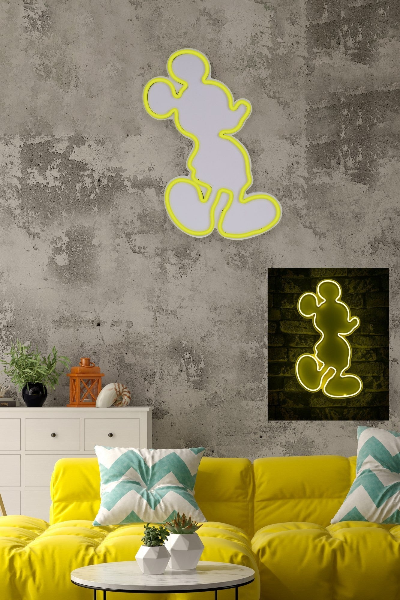 Éclairage LED en plastique décoratif Mickey Mouse - Yellow