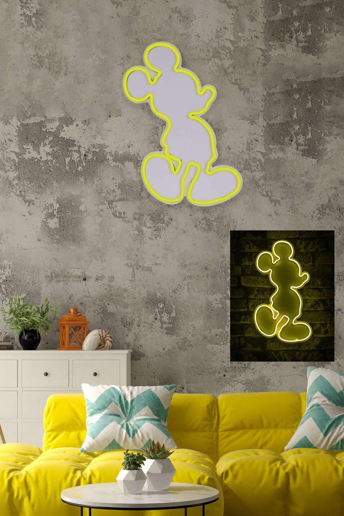 Éclairage LED en plastique décoratif Mickey Mouse - Yellow