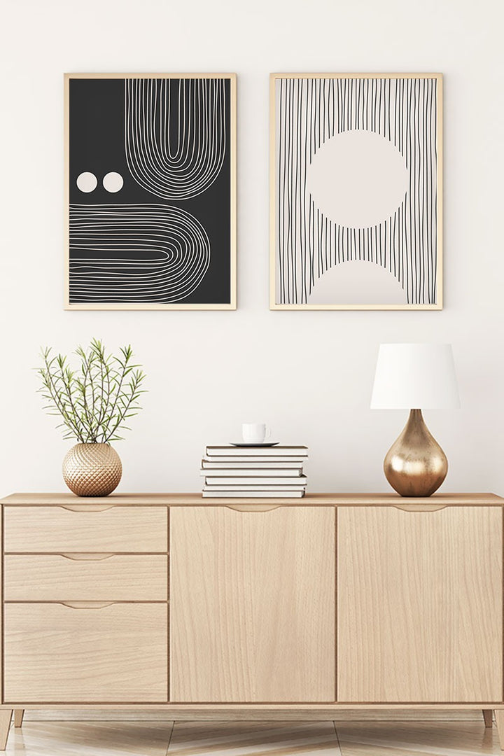 Peinture MDF encadrée décorative (2 pièces) Huhu87 - 50 x 35