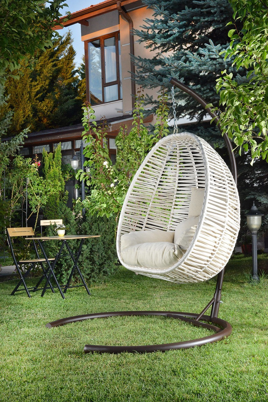 Chaise de balançoire unique de jardin Fındık - Cream