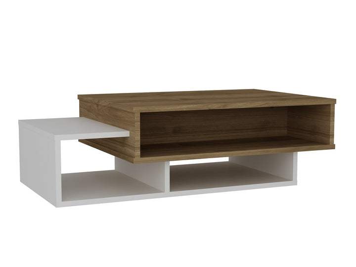 Table basse Tab - White, Walnut