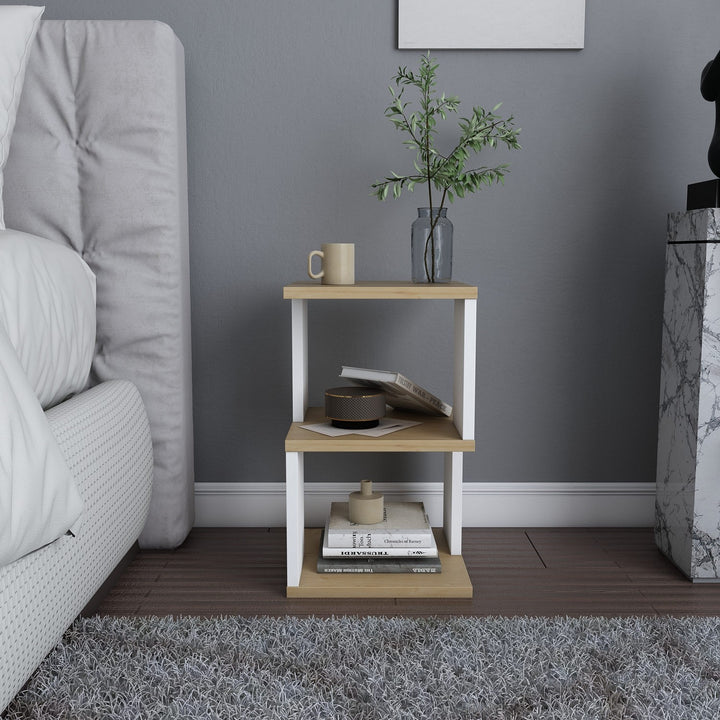 La table de nuit Carter - Oak, White