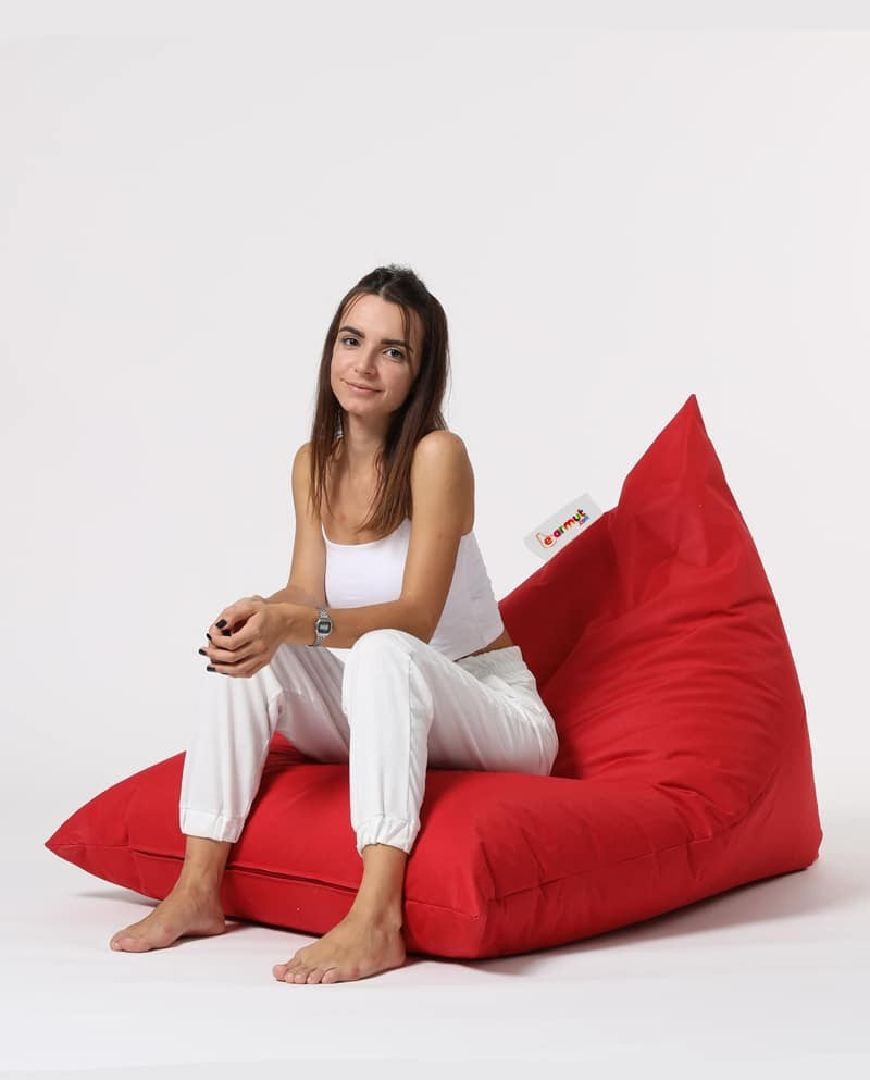 Pouf / coussin de sol triangle Gilka 90x145cm Tissu Piramit