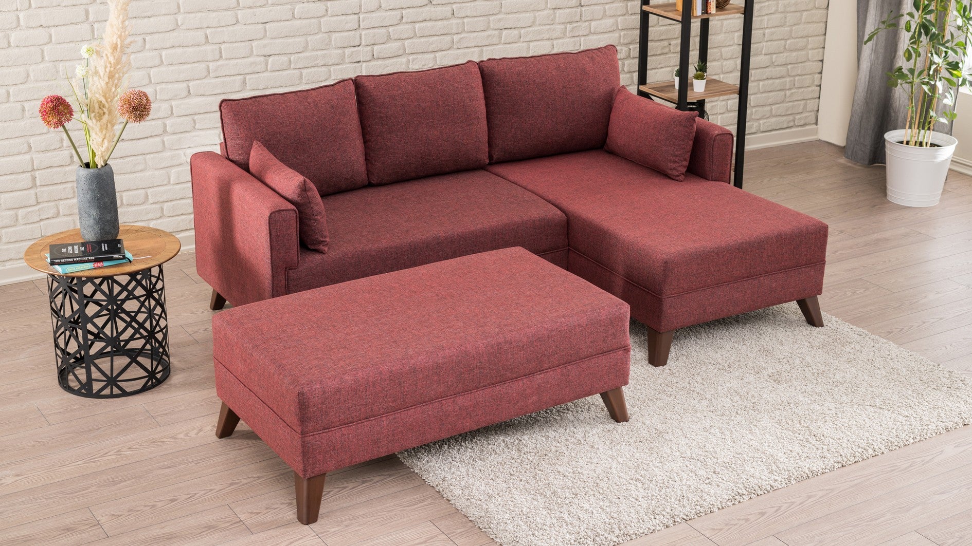 Canapé d'angle Bella Corner Sofa Right 2 - Claret Red