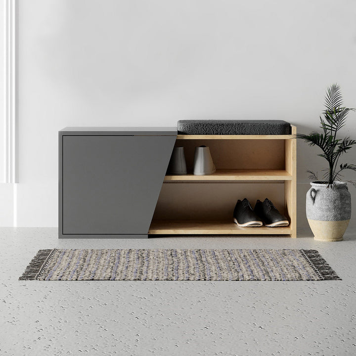 Meuble à chaussures Fiona - Oak, Anthracite