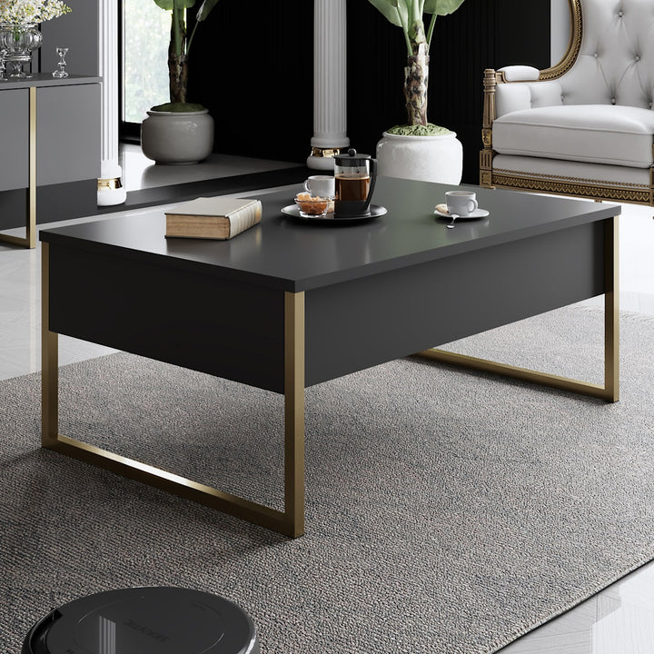 Table basse Luxe - Anthracite, Gold