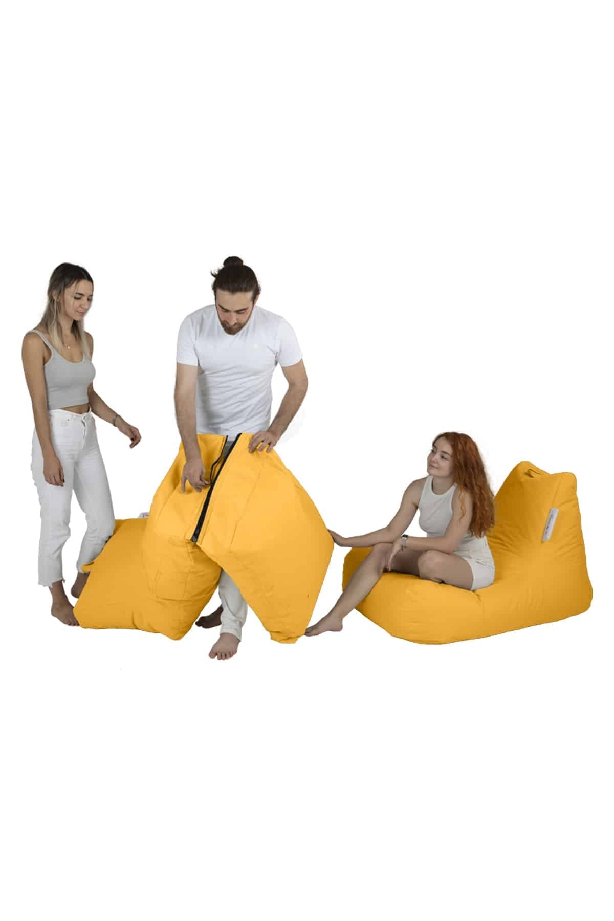 Siesta Pouf convertible / coussin de sol Kendel Jaune