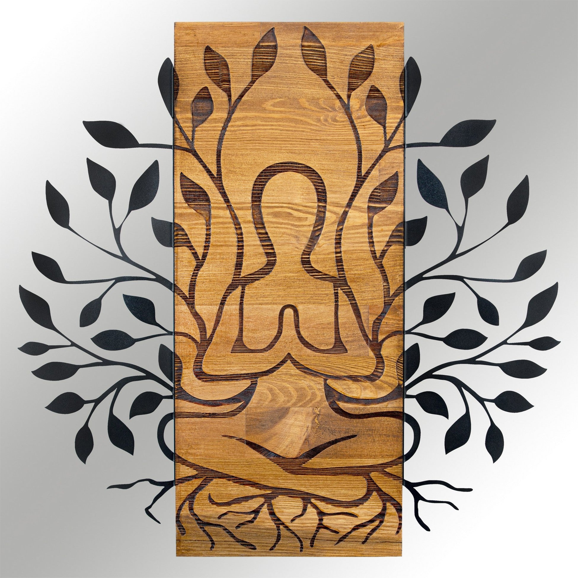 Accessoire mural en bois décoratif Meditation