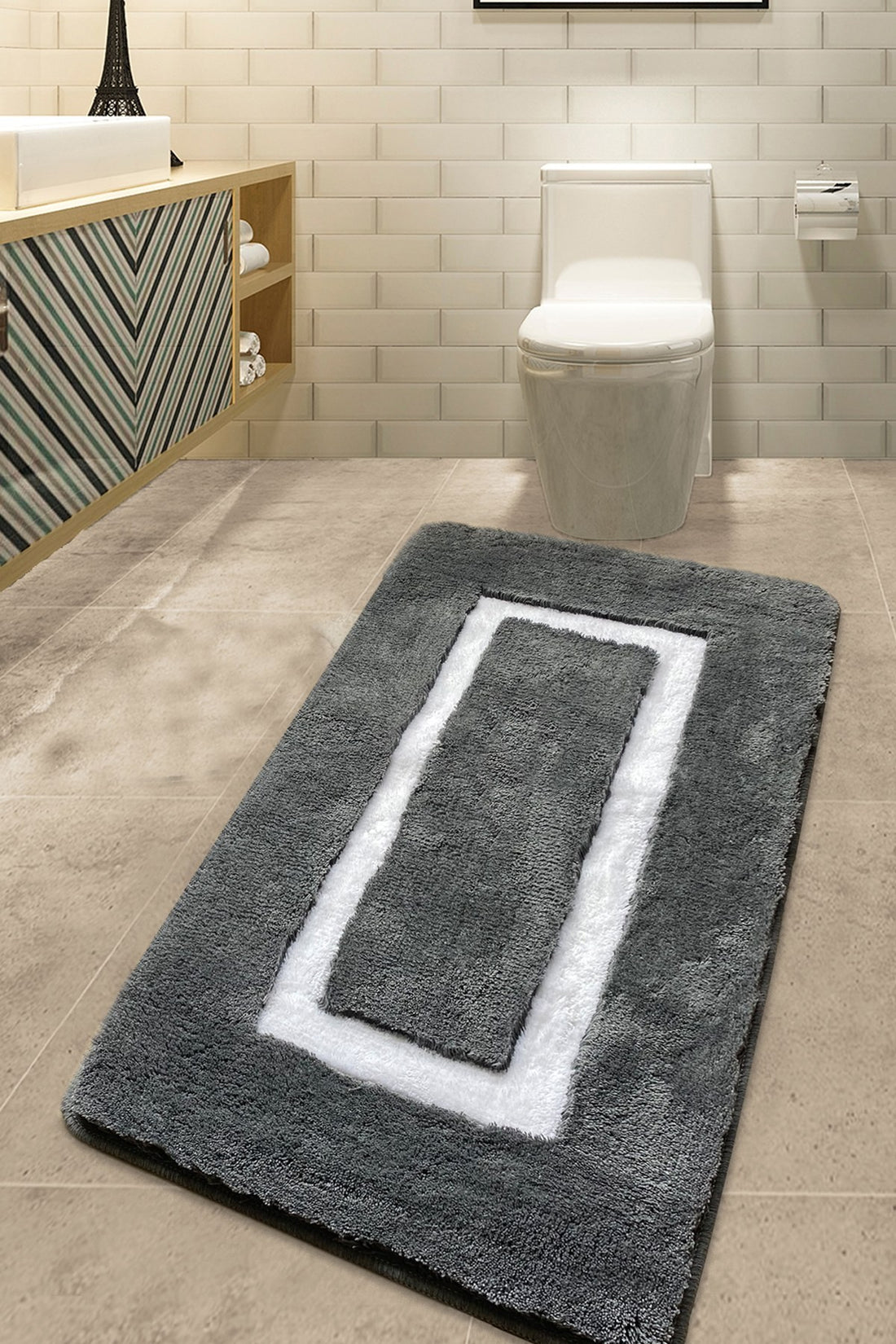 Bathmat en acrylique Quadrato Frame - Anthracite