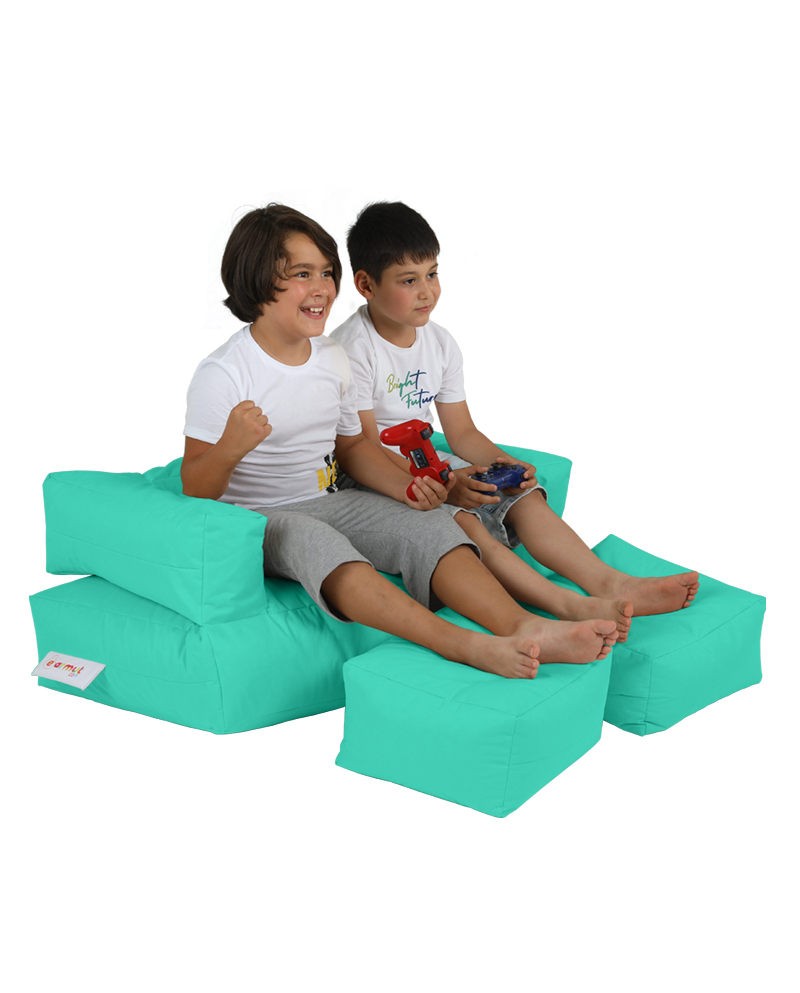 Pouf de jardin Kids Double Seat Pouf - Turquoise