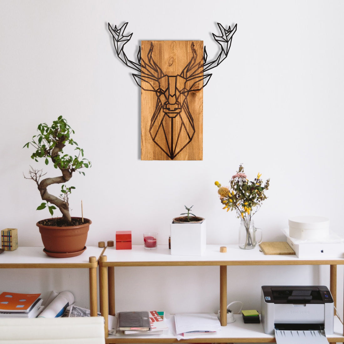 Accessoire mural en bois décoratif Deer
