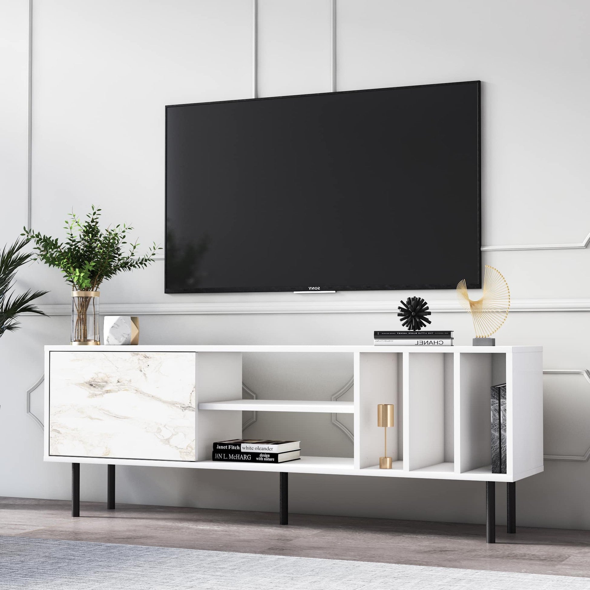 Piatra Meuble Tv blanc