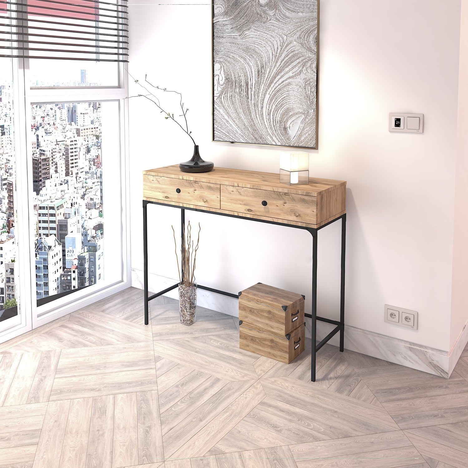 Buffet Akca - Black,Oak