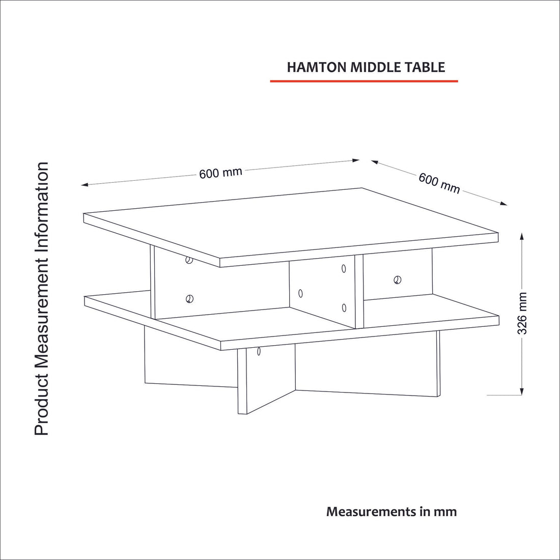 Table basse Hamton - Walnut, White